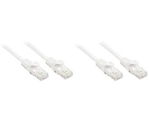 LINDY RJ-45/RJ-45 Cat.6 0.3m - Cable de Red (0,3 m, Cat6, U/UTP (UTP), RJ-45, RJ-45, Blanco) (Paquete de 2)