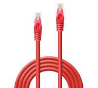 Lindy Rj45/Rj45 Cat6 0.3m - Cable de red (0,3 m, Cat6, U/UTP (UTP), RJ-45, RJ-45, Rojo)