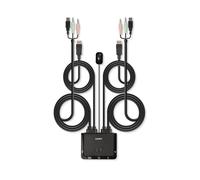 LINDY Switch KVM 42344 1,2 m Conmutador KVM DisplayPort 1.2, USB 2.0 y cable de