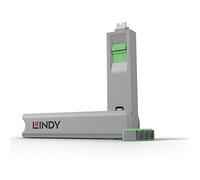 LINDY 40426 - Cerradura de puerto C USB (1 llave, 4 cerraduras), verde