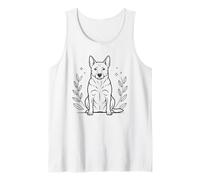 Line Art Australian Cattle Dog Minimalist Camiseta sin Mangas