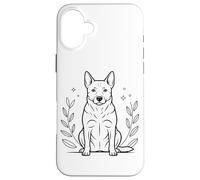 Line Art Australian Cattle Dog Minimalist Carcasa para iPhone 16 Plus