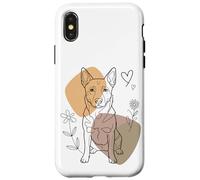 Line Art Australian Cattle Dog Minimalist Carcasa para iPhone X/XS