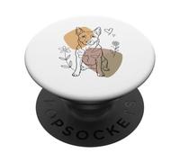 Line Art Australian Cattle Dog Minimalist PopSockets PopGrip Adhesivo