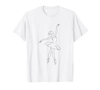 Line Art Bailarina Bailarina Bailarina Esquema Amante Camiseta