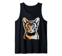 Line Art Bambino Cat Minimalist Camiseta sin Mangas