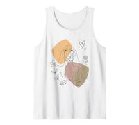 Line Art Basset Hound Minimalist Hush Puppy Dog Camiseta sin Mangas
