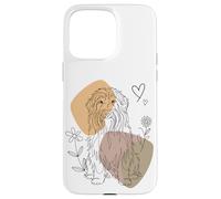 Line Art Bearded Collie Minimalist Highland Collies Carcasa para iPhone 15 Pro MAX