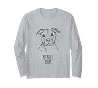 Line Art Best Dog Mama - Pitbull para Mujer Manga Larga