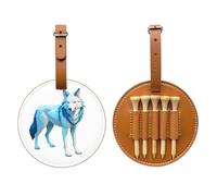 Line Art - Bolsa de almacenamiento para camisetas de golf con estampado de lobo marrón, diseño portátil, fácil de organizar