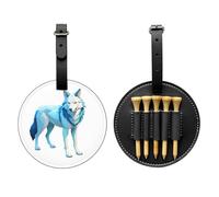 Line Art - Bolsa de almacenamiento para camisetas de golf con estampado de lobo negro, diseño portátil, fácil de organizar