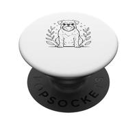 Line Art Brussels Griffon Minimalist Griffon Belge PopSockets PopGrip Adhesivo