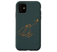 Line Art Cottagecore Goblincore Frog atrapa libélula Carcasa para iPhone 11