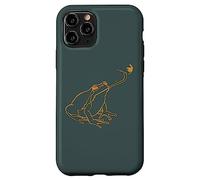 Line Art Cottagecore Goblincore Frog atrapa libélula Carcasa para iPhone 11 Pro