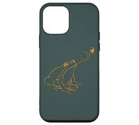 Line Art Cottagecore Goblincore Frog atrapa libélula Carcasa para iPhone 12 mini