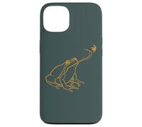 Line Art Cottagecore Goblincore Frog atrapa libélula Carcasa para iPhone 13