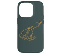 Line Art Cottagecore Goblincore Frog atrapa libélula Carcasa para iPhone 14 Pro