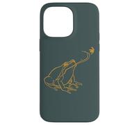 Line Art Cottagecore Goblincore Frog atrapa libélula Carcasa para iPhone 14 Pro Max