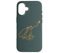 Line Art Cottagecore Goblincore Frog atrapa libélula Carcasa para iPhone 16