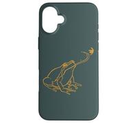 Line Art Cottagecore Goblincore Frog atrapa libélula Carcasa para iPhone 16 Plus