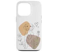 Line Art Golden Retriever Minimalist GR Goldie Carcasa para iPhone 13 Pro