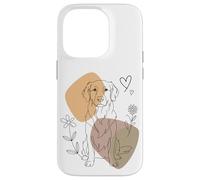 Line Art Golden Retriever Minimalist GR Goldie Carcasa para iPhone 14 Pro