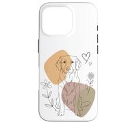 Line Art Golden Retriever Minimalist GR Goldie Carcasa para iPhone 16 Pro