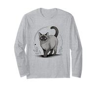 Line Art Havana Brown Cat Minimalist Manga Larga