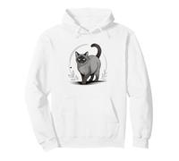 Line Art Havana Brown Cat Minimalist Sudadera con Capucha
