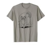 Line Art Himalayan Cat Minimalist Camiseta