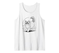 Line Art Himalayan Cat Minimalist Camiseta sin Mangas