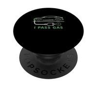 Line Art I Pass Gas Electric Car I Love Evs Vehículo eléctrico PopSockets PopGrip Adhesivo