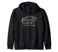 Line Art I Pass Gas Electric Car I Love Evs Vehículo eléctrico Sudadera con Capucha