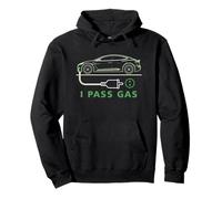 Line Art I Pass Gas Electric Car I Love Evs Vehículo eléctrico Sudadera con Capucha