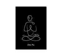 Line Art - Lienzo decorativo minimalista moderno para pared, decoración de spa, spa, zen, relajación espiritual, meditación, símbolo de yoga (SKU3, 50 x 70 cm, sin marco)