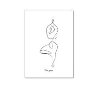 Line Art - Lienzo decorativo minimalista moderno para pared, decoración de spa, spa, zen, relajación espiritual, meditación, símbolo de yoga (SKU8, 30 x 45 cm, sin marco)