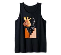 Line Art Mujer Pasta Choux Horneado Pasteles Panadera Camiseta sin Mangas