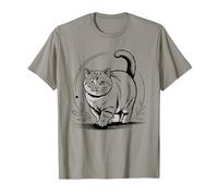 Line Art Munchkin Cat Minimalist Sausage Cat Camiseta