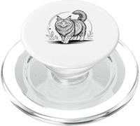 Line Art Norwegian Forest Cat Minimalist Wegies PopSockets PopGrip para MagSafe