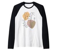 Line Art Pembroke Welsh Corgi Minimalist Corgis Camiseta Manga Raglan