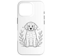 Line Art Portuguese Water Dog Minimalist Portie Carcasa para iPhone 16 Pro