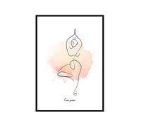 Line Art Postes - Lienzo decorativo minimalista moderno para pared, decoración de dormitorio, gimnasio, spa, zen, relajación espiritual, meditación, póster de yoga (SKU7, 20 x 30 cm), marco de fotos