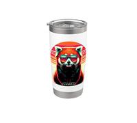Line Art Red Pandas Zoo Bear Red Panda Lover Vaso térmico de acero inoxidable de doble pared
