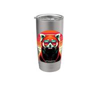 Line Art Red Pandas Zoo Bear Red Panda Lover Vaso térmico de acero inoxidable de doble pared