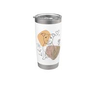 Line Art Staffordshire Bull Terrier Minimalist Staffy Vaso térmico de acero inoxidable de doble pared