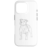 Line Art Staffordshire Bull Terrier Staffy Terriers Carcasa para iPhone 16 Pro
