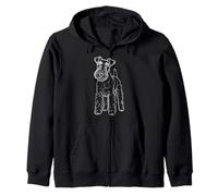 Line Art Wire Fox Terrier Wire Hair Fox Sudadera con Capucha