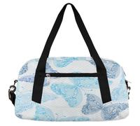 Line Butterfly - Bolsas de lona para niñas y niños, bolsa de gimnasio ligera azul para niños, bolsa de viaje pequeña para fin de semana, bolsa de viaje para baile, Line Butterfly, 18.4L x 7.8W x 9.4H