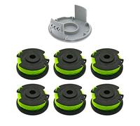 Line - Carrete de repuesto para recortadora de cuerda, 20 pies 0.08 pulgadas, compatible con Ryobi RAC143 RLT36B33 y RY36LT33A-0 (7 carretes + 1 tapa)