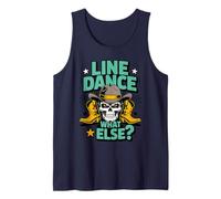 Line Dance Calavera Cowboy - Diseño Western Country Sombrero Camiseta sin Mangas